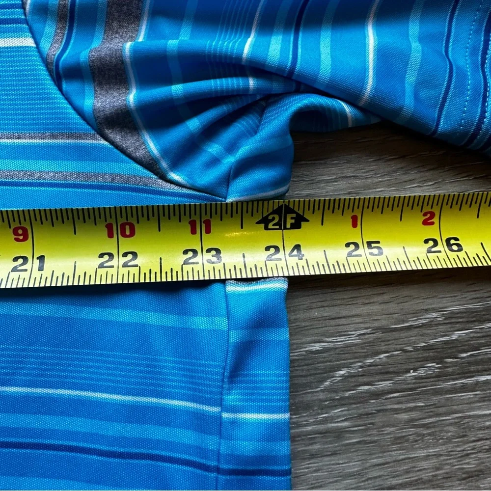 Ben Hogan Men's Blue Stacked Stripe Short Sleeve Golf Polo Shirt Size 2XL‎